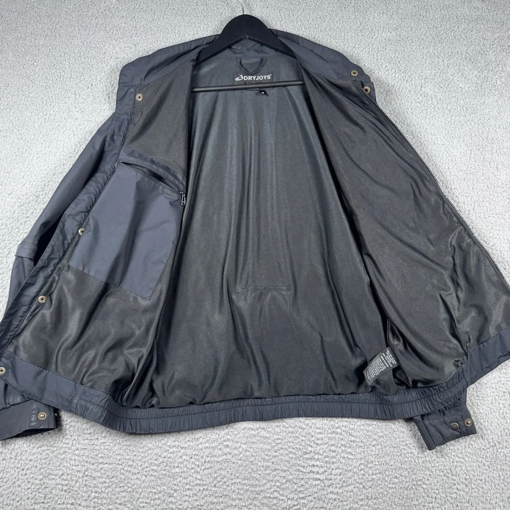 Footjoy Dryjoys Jacket Mens Size Medium Black Golf Convertible Sleeves Full Zip